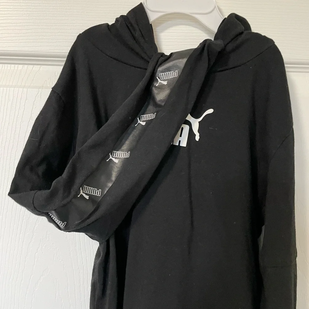 PUMA long‎ sleeve Tshirt black hoodie kids size small 8 tech shirt material
